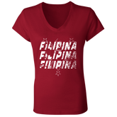 Filipina Filipina Filipina Ladies' Jersey V-Neck T-Shirt